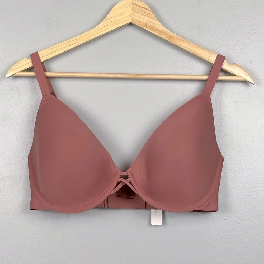 NWT Soma Lightly Lined Plunge underwire bra in Clay Rose, 36DD.